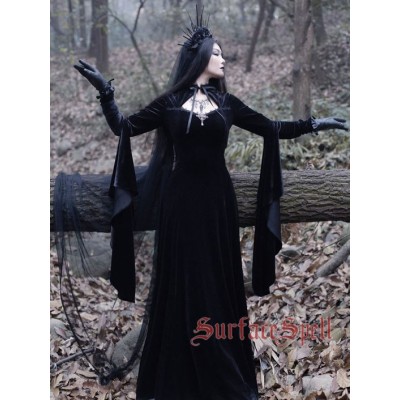 Surface Spell Gothic Black Maria Middle Ages Long One Piece(Multiple Colours/Full Payment Without Shipping)